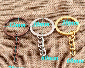 20 PCS metal Split Key Rings Chain,split jump rings key ring key chain ring,bulk split rings round split ring key fob ring charm finding