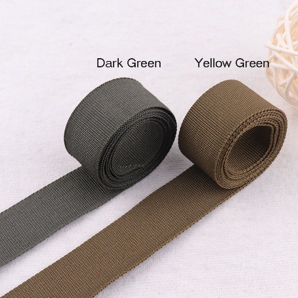 3/4"(20mm) Dark Green/Yellow Green Weight Woven Ribbon Webbing Fabric Tape Purse Bag Straps Leash diy key chain hat harness (WB0199)