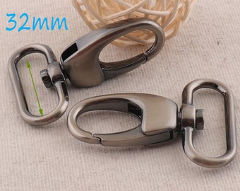 LARGE Lobster Swivel Clasps,Gray Hook 1 1/2"(32mm)Clasps  Claws,Carabiner Snap,Buckle Gate Bag,Purse Strap,Handbag Snap,Purse Hook 4(SP07)