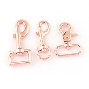 Swivel snap hook Large Lobster Swivel Clasps 1&quot;(25mm),Rose Gold Hook Clasps Carabiner Snap Buckle Gate Bag Strap Handbag Snap Purse Hook