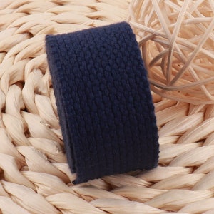 Cotton Webbing,1 inch Dark Blue Webbing,Ribbon,Key Fobs,Bag Belts,Dog Collar,Belt Webbing,Webbing Strap,Handle Belting,Purse Straps(WB473)