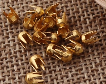 200-500 Nailhead,3mm Gold Rivet, Round Studs,Fastener Brads,Prong Leather Craft Rivet,Belt Rivet,Bedazzler,Jewelry Studs,Rapid Nailhead(MD05