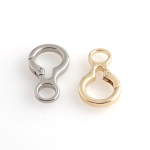6 PCS Silver/Pale Gold spring rings Spring Gate Ring Pull Gate ring Push Gate ring Clasp Snap Clip Trigger Clasp for Charm Holder Connector