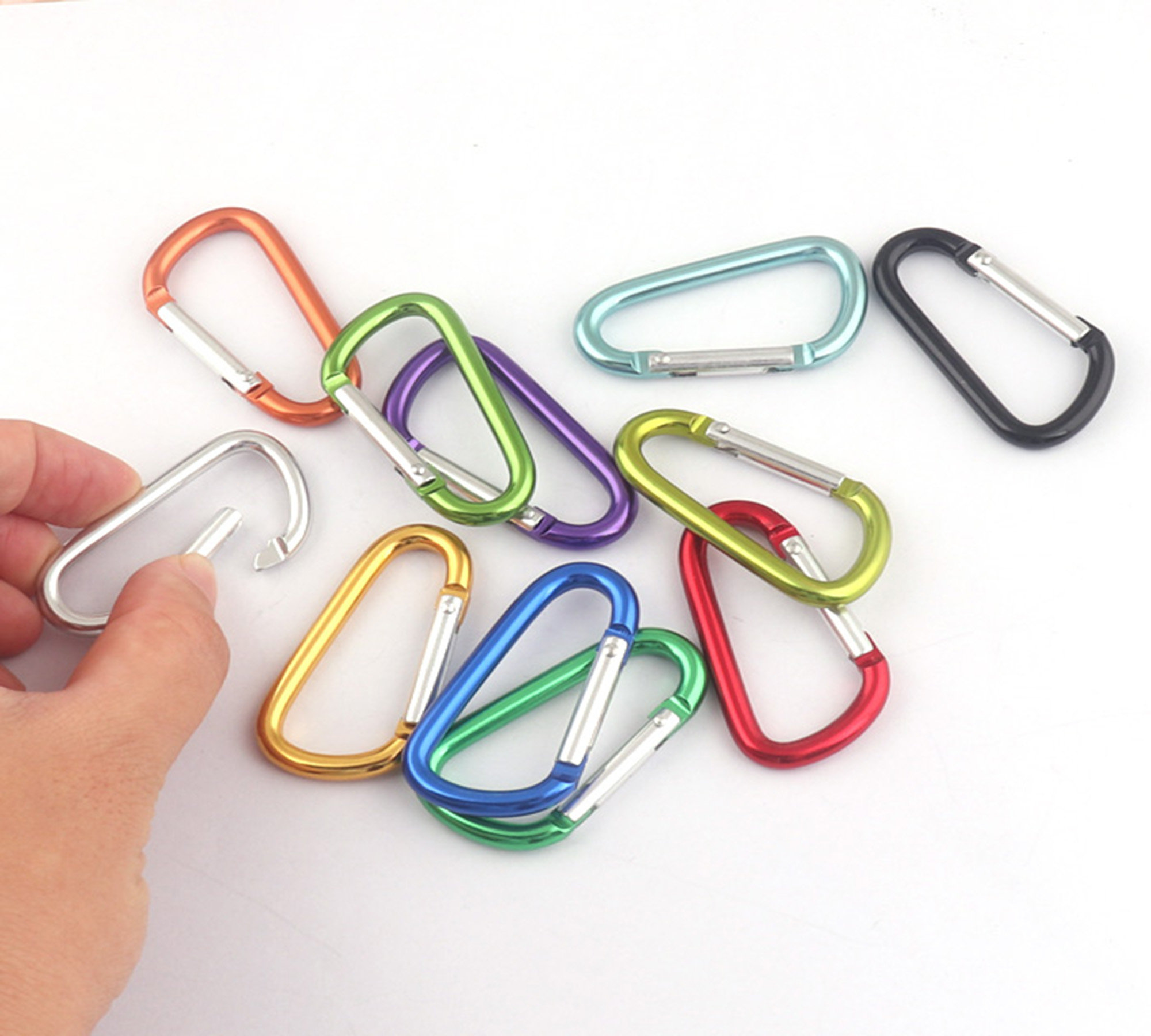 thumbnail image 2 of OnDepot 1-7/8" Purple Aluminum D-Ring Carabiner Key Chain Spring Clip Belt Hook 2 of 5