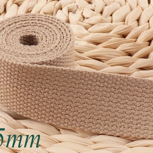 Natural Soft Cotton Webbing,One Inch Key Fob Webbing leash supplies,bag handle Bag Purse Webbing By The Yard(WB535)