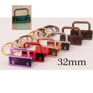 32mm Key Fob Hardware with Key Rings,10 sets Key Fobs Hardware 1.25 Wristlets Key Chains Key Chain Webbing,Key Chains-Wholesale-1 1/4&quot;