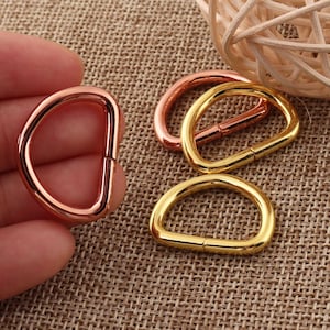30PCS Gold/Rose Gold D Ring Buckles,20mm D Rings d ring belt,Webbing Purse Bag Handbag purse Hardware,metal d-ring-20mm(h03)