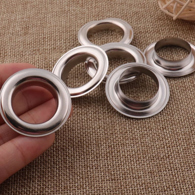 50 Sets Large Eyeletssilver Metal Eyelets Grommets With Etsy