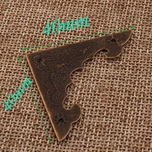32 PCS Metal Corners, Antique Bronze Vintage 40mm Corner Protectors,Picture Frame Corners,Wine Box Corner decorative corners