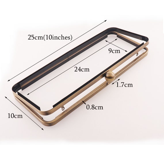 Retro Bronze Purse Frame With Metal Kiss-lock Silver Pale Gold