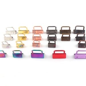 20mm,25mm,32mm,Silver/Gold/Rose gold/Rainbow/Gunmetal/Bronze Key Fob Hardware with Rings,for webbing/ Wristlets/Fabric Key Chains-10 sets