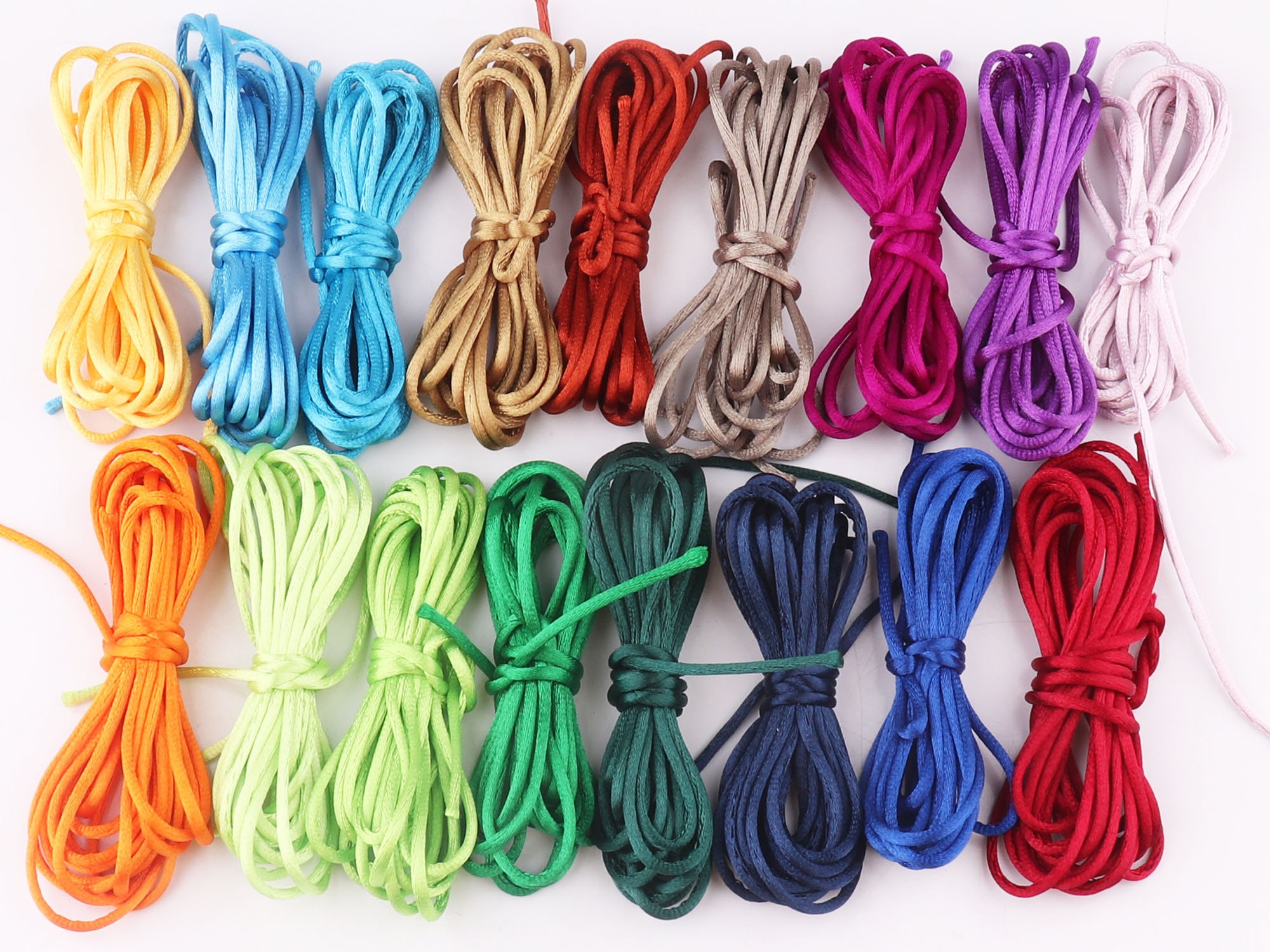 100m 2mm Nylon Rope Cord Large Spool Roll Knotting Braided Rattail String  Thread Wire for Jewelry Making DIY Projects 