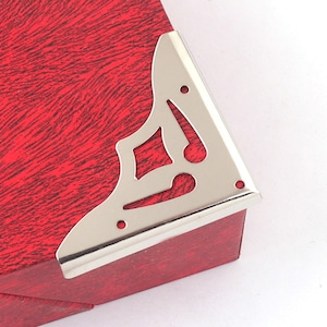 4-24 stuks metalen hoekbeschermers, zilveren fotolijsthoeken, sieradendooshoeken, wijnkisthoek, metalen dooshoek-42 mm