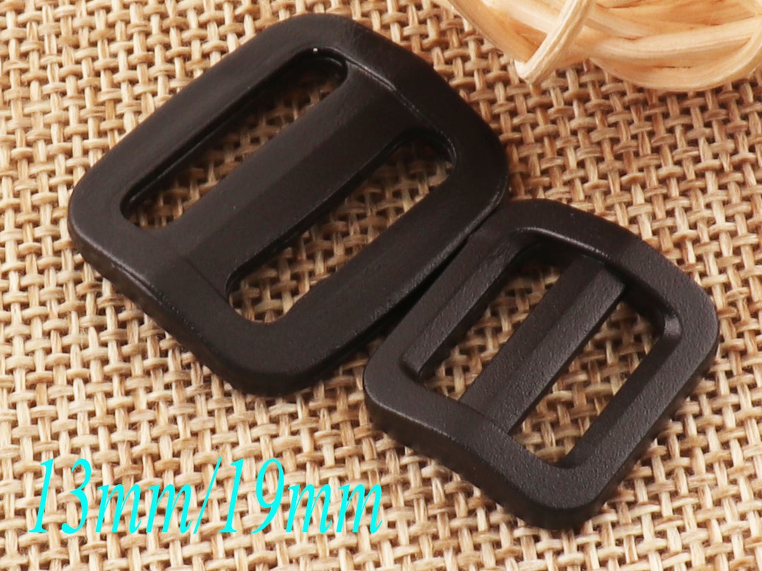 50 Pcs Plastic Slide Buckles,13mm/19mm Black Belt Buckle,strap