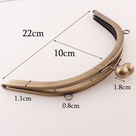 Retro Bronze Purse Frame With Metal Kiss-lock Silver Pale Gold