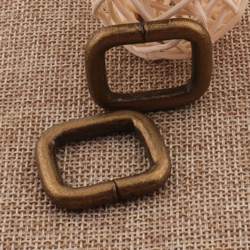 20MM Ancient Bronze Rectangle Buckle Webbing Purse Handbag Bag Making Hardware Handbag Rectangle Rings 6pcs 34 R47