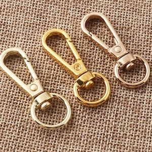 10 PCS Lobster Swivel Clasps,Pale Gold/Gold/Bronze Hook Clasps Carabiner Snap,Buckle Gate Bag Purse Strap Handbag Purse Hook-3/8&quot;(10mm)