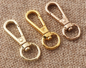 10 PCS Lobster Swivel Clasps,Pale Gold/Gold/Bronze Hook Clasps Carabiner Snap,Buckle Gate Bag Purse Strap Handbag Purse Hook-3/8"(10mm)