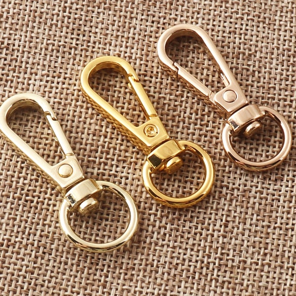 10 PCS Lobster Swivel Clasps,Pale Gold/Gold/Bronze Hook Clasps Carabiner Snap,Buckle Gate Bag Purse Strap Handbag Purse Hook-3/8"(10mm)