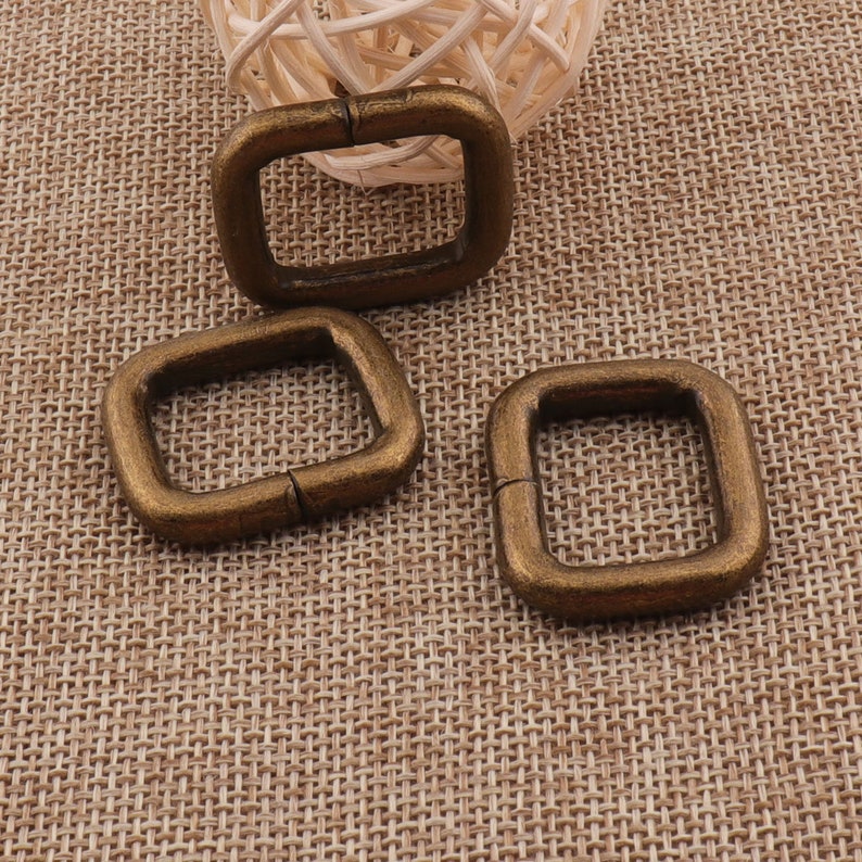 20MM Ancient Bronze Rectangle Buckle Webbing Purse Handbag Bag Making Hardware Handbag Rectangle Rings 6pcs 34 R47