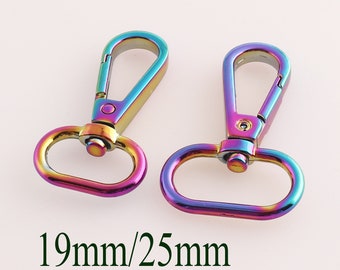 10 PCS Trigger snap,19MM/25MM Rainbow Lobster Swivel Clasps Hook Clasps Claws Bag clasps key ring,jewelry  setting bag finding