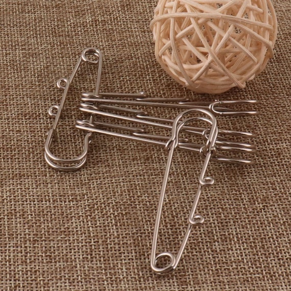20 Safety Pins 2 3/8"(65mm)Craft Silver Safety Pin Brooch Stitch Markers Metal Safety Pins Loops Charms Jewelry Tag Fasteners(sp0906)