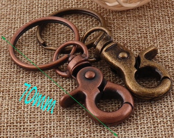 6 Lobster Swivel Clasps key chain,70mm,Antique Bronze/Copper Hook Clasps Claws,Carabiner Snap(s33)