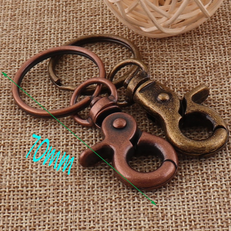 6 Lobster Swivel Clasps key chain,70mm,Antique BronzeCopper Hook Clasps Claws,Carabiner Snap s33