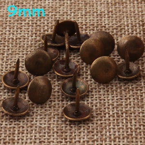100 Stück Antike Bronze Ziernägel, 9mm dekorative Hardware, Polsternägel Vintage Polsterung, Zierleiste Map Pins (zd2018)