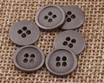 Metal Buttons 20pcs 3/8"(10mm)4 Holes MINI Ancient Silver Flat Metal Button Wrap Clasps Coat Sweater Clothing Leather (lb51)