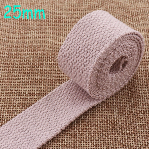 1"Cotton Webbing,Pale Pink Webbing,Ribbon,Key Fobs,25mm Bag Belts,1 inch webbing,Purse Straps,Tape Bag,Dog Collar,Totes Belts(WB440)