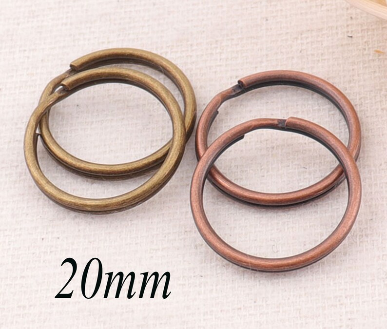 20-50PCS Copper/Antique Bronze Key Ring,15mm 20 MM keychain Split Key Rings,Key Fob Split Rings Findings key fob key chains5034 image 3