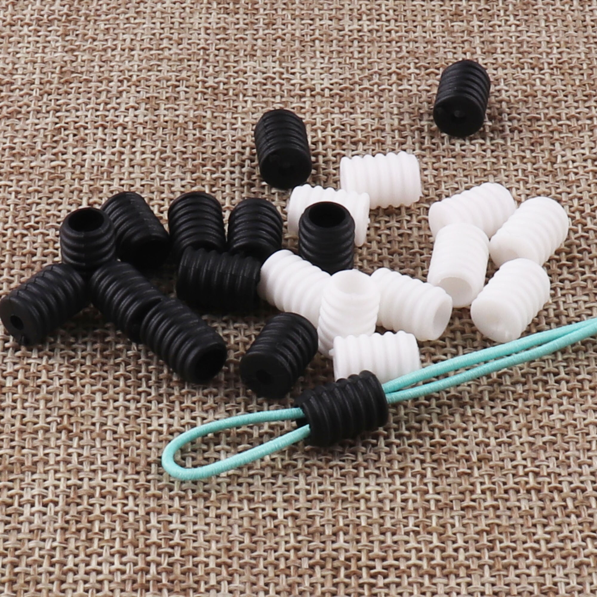 20-500 PCS Cord Lock White/black/pink/black/gray Adjuster Stop Cord Stop  Cord Lock Elastic for Face Mask Toggles Band Stopper Shape Fastener -   Denmark