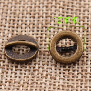 20 Metal Buttons 3/8&quot;(10mm)Antique Bronze Shank Crafts Vintage Buttons,Coat Sweater Clothing Clasp,Pants Button,Sewing Buttons(B41)