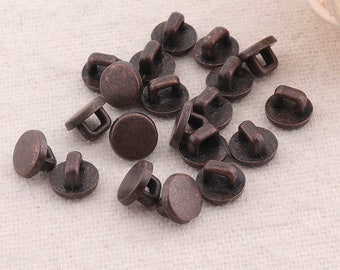 15pcs,Metal Buttons -Shank 5/16"(8mm)Metal Flat Button Vintage Jewelry Ancient Copper Buttons Coat Sweater Clothing Leather Wrap Clasps(C63)