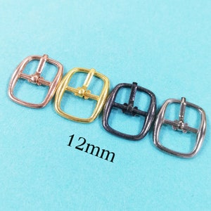 40PCS Buckle Silver/Gold/Rose Gold/Black Strap Buckle,Square Center Bar Buckles Straps,Shoe buckle,Fasteners Belt Buckle 1/2&quot;(12mm)