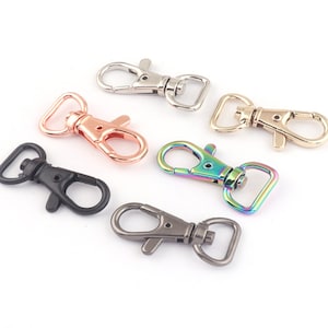 Lobster Swivel Clasps,Rose Gold/Pale Gold/Silver/Black/Gunmetal/Rainbow Hook Alloy Clasp,Connector Snap Purse Clasps Handbag Purse Hook-20mm
