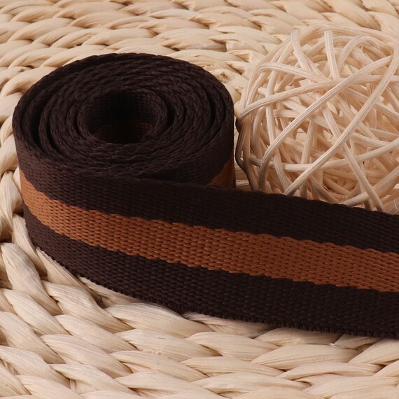 1 Inch Webbing 1.5 Brown Khaki Striped Nylon Webbing key Fob