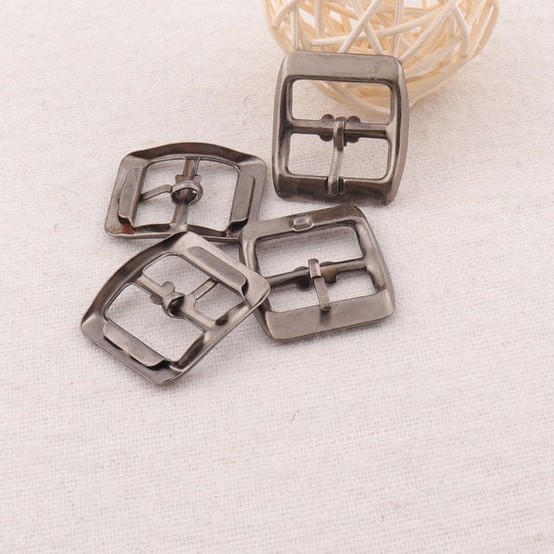 Belts Bags Craft 6 x 20mm Silver Rectangle Metal Buckles Fasteners with Prong