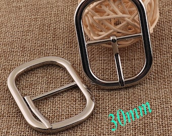 Hebilla de barra central de 6, hebilla deslizante plateada, ajustador de correa plateada de 30 mm, hebilla ajustable de metal, hebilla de correas, hebilla de bolso (gb1058)