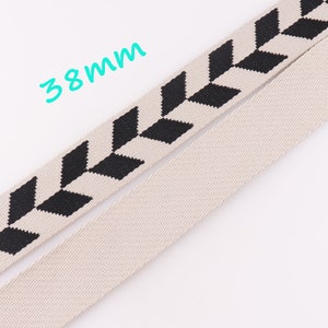 38mm Cotton Webbing,black Polyester Webbing,lanyard webbing cotton tape,jacquard ribbon,belt supplies tote bag handle-1 1/2 inches
