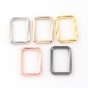 Anillos rectangulares de 1 pulgada (25 mm), herrajes para bolsos, anillos para bolsos de plata/oro claro/oro rosa/bronce para correas, fabricación de bolsos, 10 unidades por lote