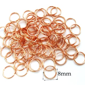 300-500 pcs Rose Gold split jump rings,NIMI Split Key Rings,leather key chain Key Rings,key chains key fob,o rings-8mm