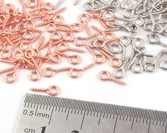 300 Pezzi Ganci A Vite Con Occhiello - 17.7x8.8mm, Argento, Per Fai Da Te, Artigianato E Bijoux - Foto 11