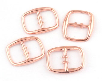 Small Buckle,Rose Gold Strap Buckle,Shoe buckle,Fasteners Belt Buckle Square Center Bar Buckles Straps 1/2"(13mm)20pcs/50pcs