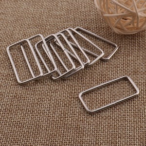 10pcs Silver Rectangle Rings,Webbing Purse Handbag Bag Making Hardware Handbag-1 1/4&quot;(32mm)(R33)