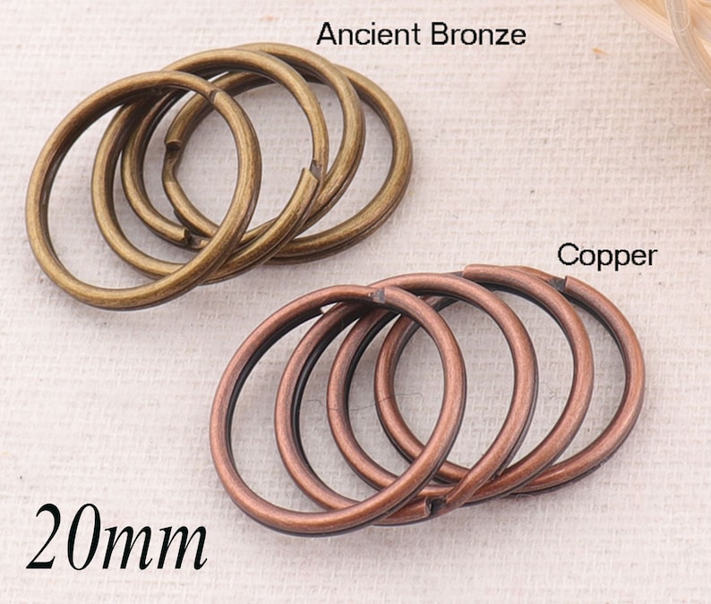 20-50PCS Copper/Antique Bronze Key Ring,15mm 20 MM keychain Split Key Rings,Key Fob Split Rings Findings key fob key chains5034 image 1