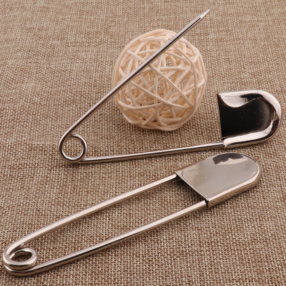 Large Safety Pins 110mm/127mm Silver Plated Safety Pin