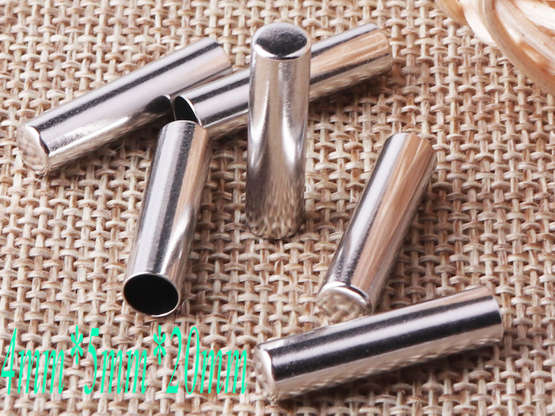 10 PCS Silver Metal End Tips,Rope End Connector Buckle Replacement DIY,Cord Lock Craft Cord Locks,Cord End Buckle Cap Rope Buckle-4mm cr28