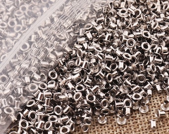 200PCS MINI Silver Eyelets and Grommets,Metal Eyelets Grommets With Eyelets for Tags,sewing Eyelets Tunnels Canvas Eyelets bag Eyelets(ey35)